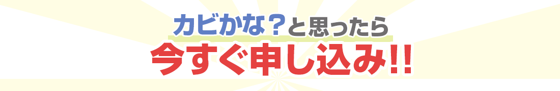 カビかな？と思ったら今すぐ申し込み！