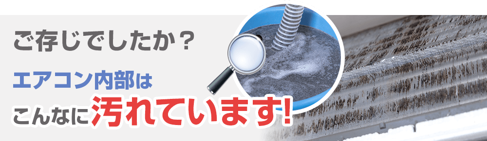 ご存じでしたか？エアコン内部はこんなに汚れています!