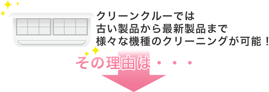 クリーンクルーでは古い製品から最新製品まで様々な機種のクリーニングが可能です！その理由は・・・